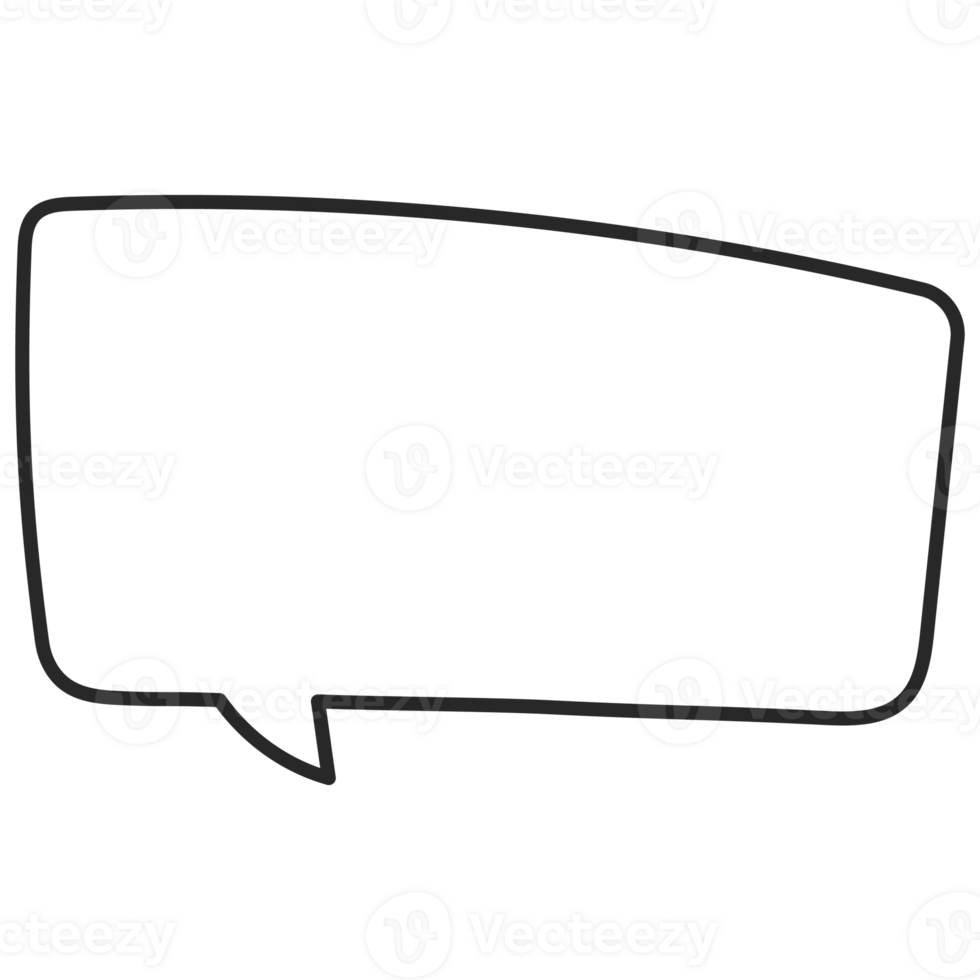 Speech symbol talk and thinking hand drawn style. Bubble with clouds thin line. png