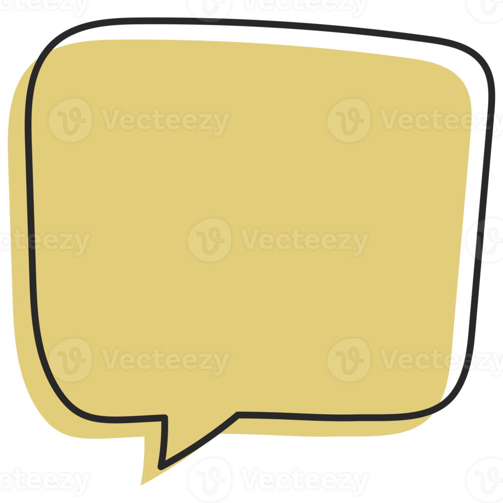 Speech symbol talk and thinking hand drawn style. Bubble with clouds thin line. png