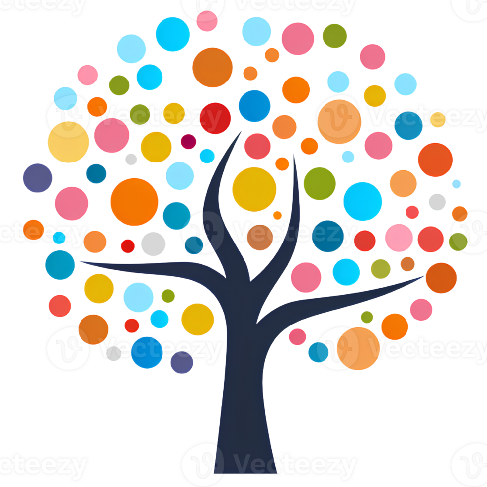 tree polkadot g rainbow ai generative png