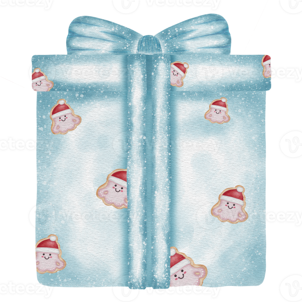 Blue Christmas present 29328736 PNG