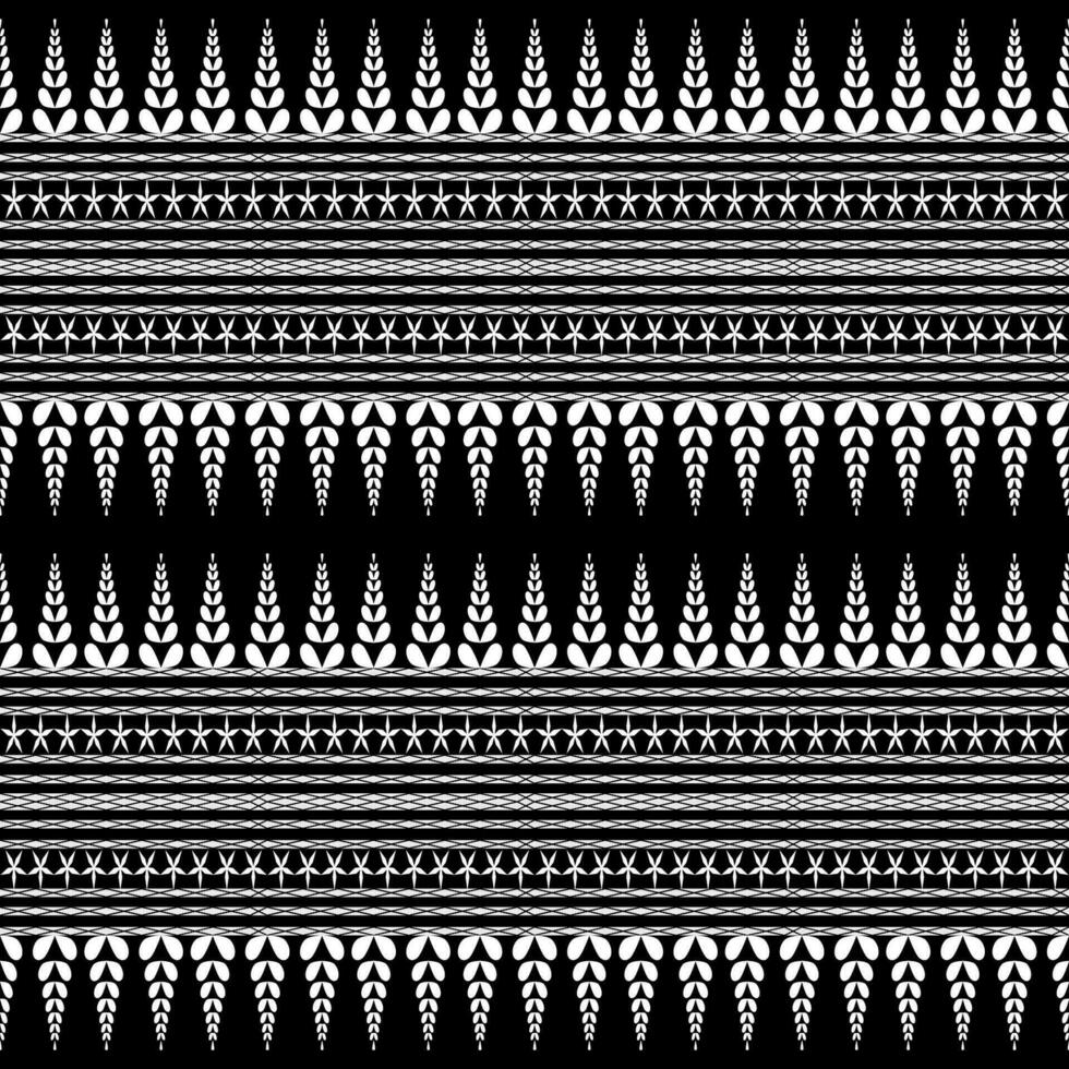 Black and white Geometric ethnic oriental pattern traditional Design for clothing, fabric, background, wallpaper, wrapping, batik. Knitwear, Pixel pattern, Embroidery style. Vector illustration