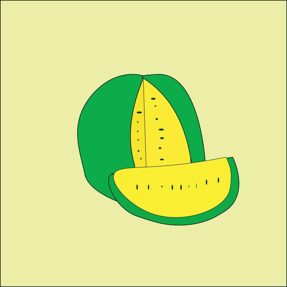 Yellow Watermelon with seeds vector
