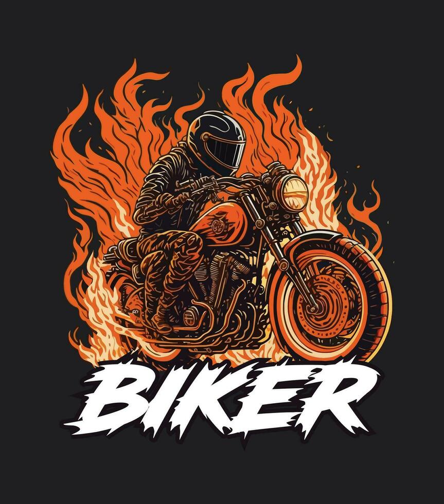 Motorcycle t shirt label design with motorcycle element illustration vector