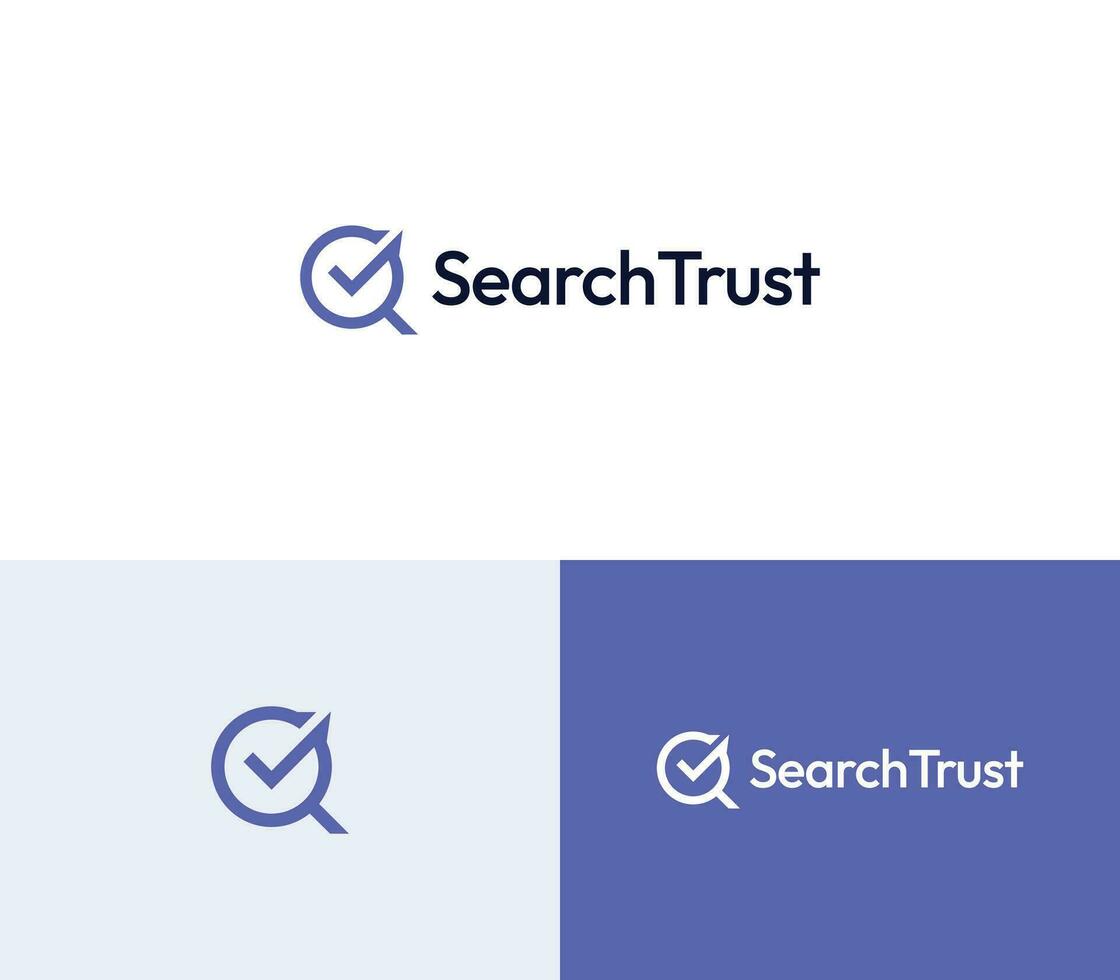 Vector logo for a KYC identity verification company, search and trust mixed