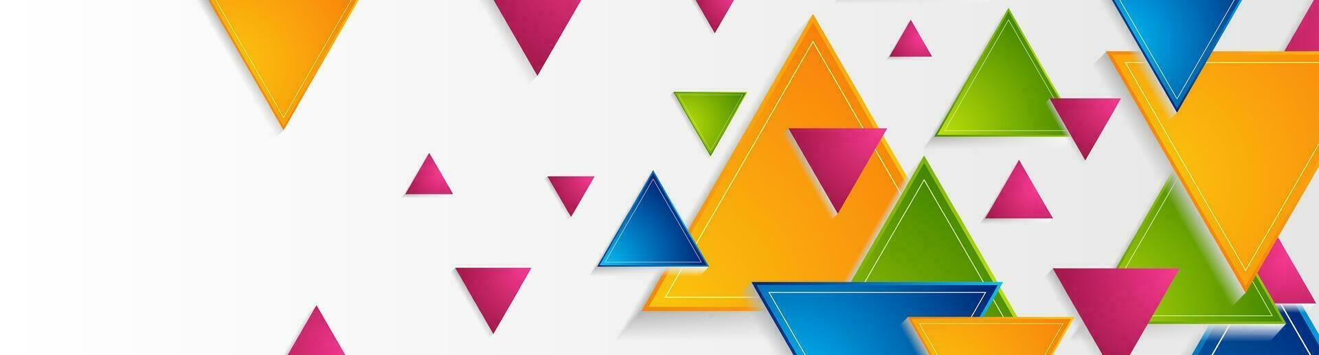 Colorful triangles abstract geometric background vector