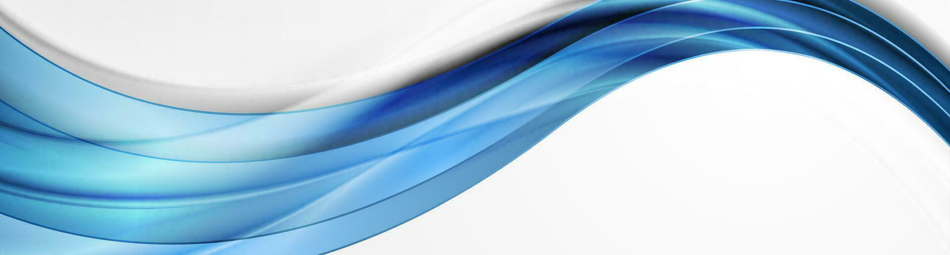 Blue abstract glossy waves corporate background vector