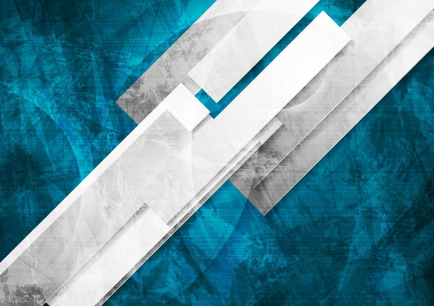 Blue and grey geometric stripes abstract grunge background vector