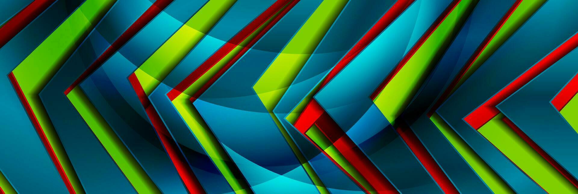 Abstract colorful glossy arrows geometric tech background vector