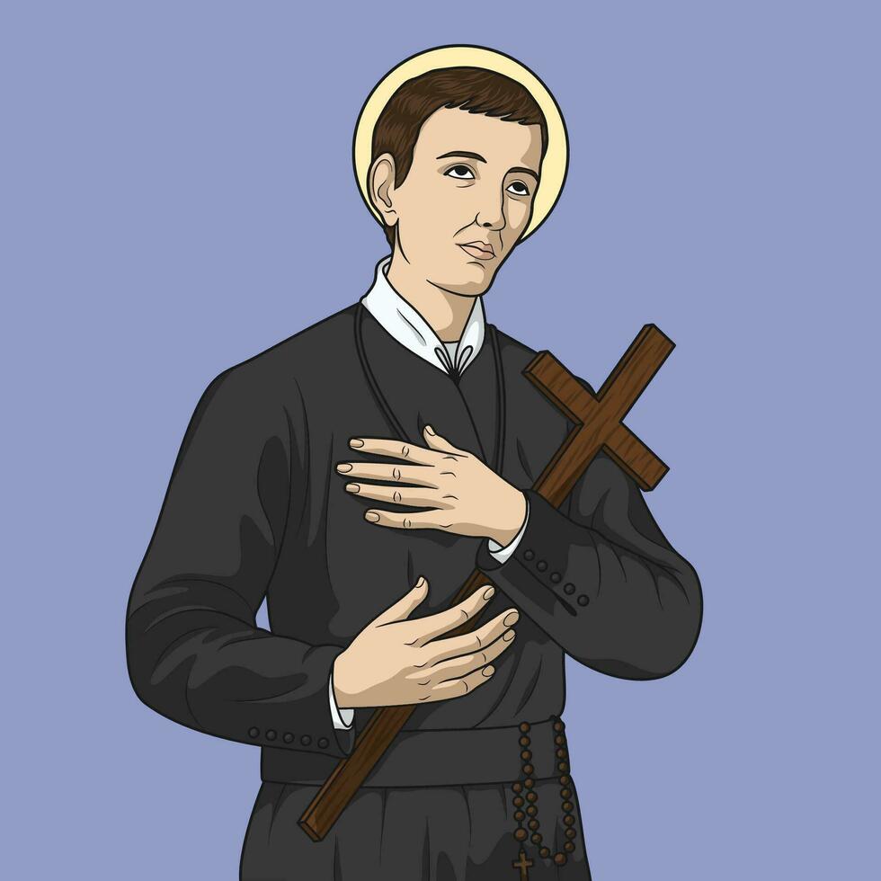 Saint Gerard Majella Colored Vector Illustration