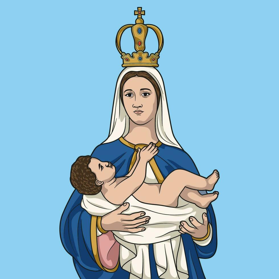 Our Lady of the Nativity Colored Vector Illustration