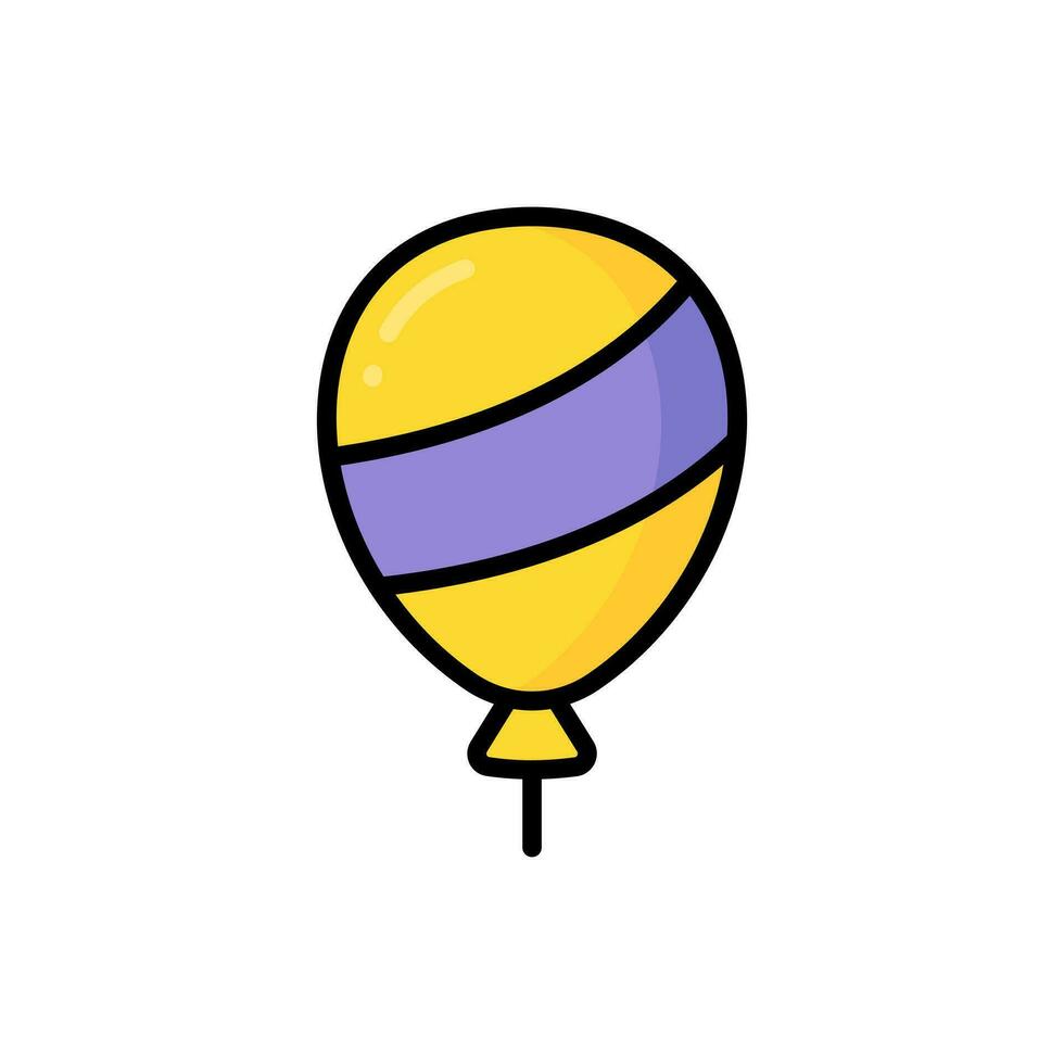 Balloon Vector Icon Illustration. Birthday Party Icon Concept Isolated Premium Vector. Flat Style