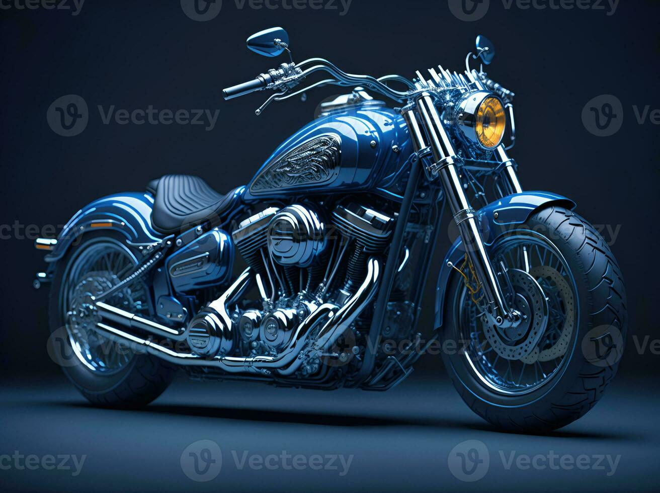 AI Generative, Conceptual design of A custom motorcycle isolated on various background photo