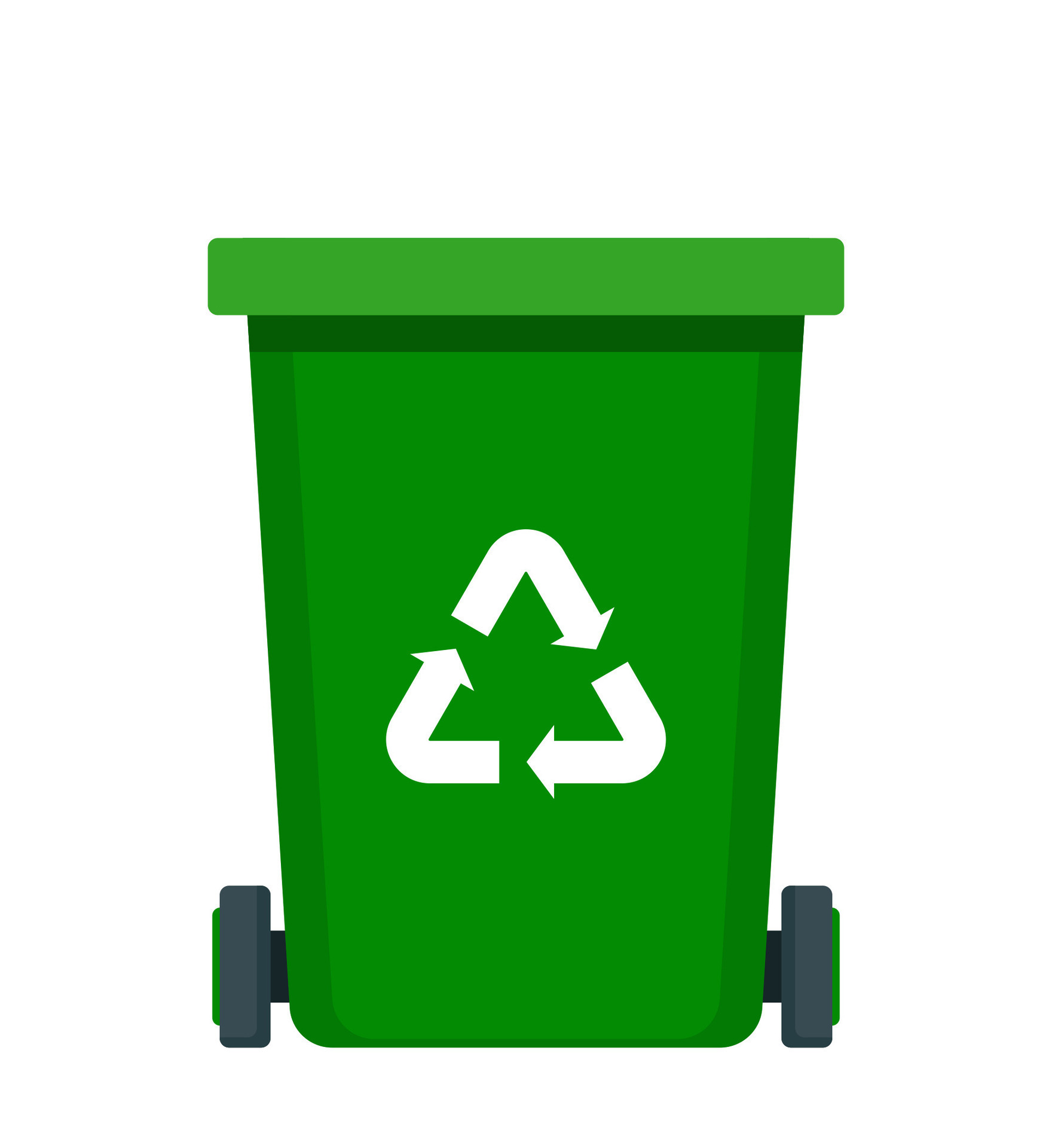 Big green recycle garbage can with recycling symbol on it. Trash bin in  cartoon style. Recycling trash can. Vector illustration. 29329494 Vector  Art at Vecteezy