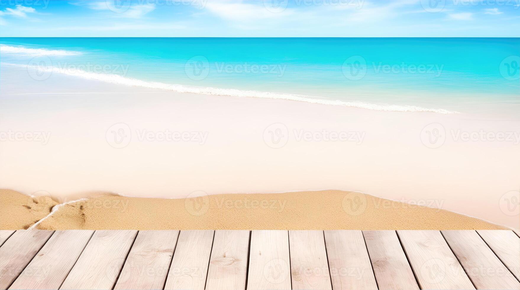 AI Generative, summer sandy and wavy beach background photo