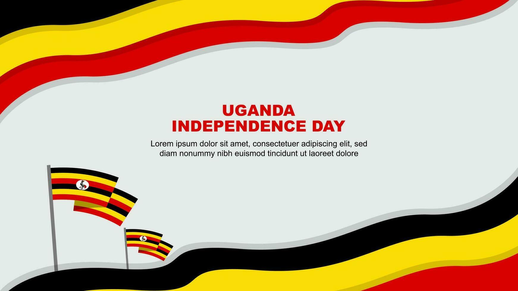 Vector illustration of Uganda independence day, Celebrated every year on 9 October.