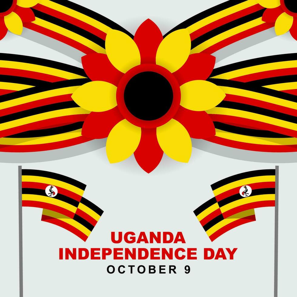 Vector illustration of Uganda independence day, Celebrated every year on 9 October.