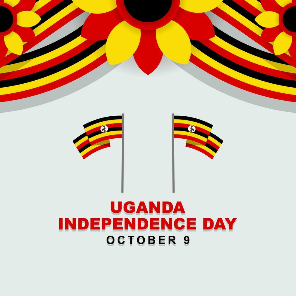 vector ilustración de Uganda independencia día, celebrado cada año en 9 9 octubre.