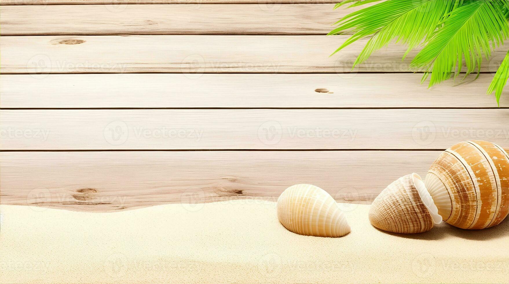 AI Generative, summer sandy and wavy beach background photo