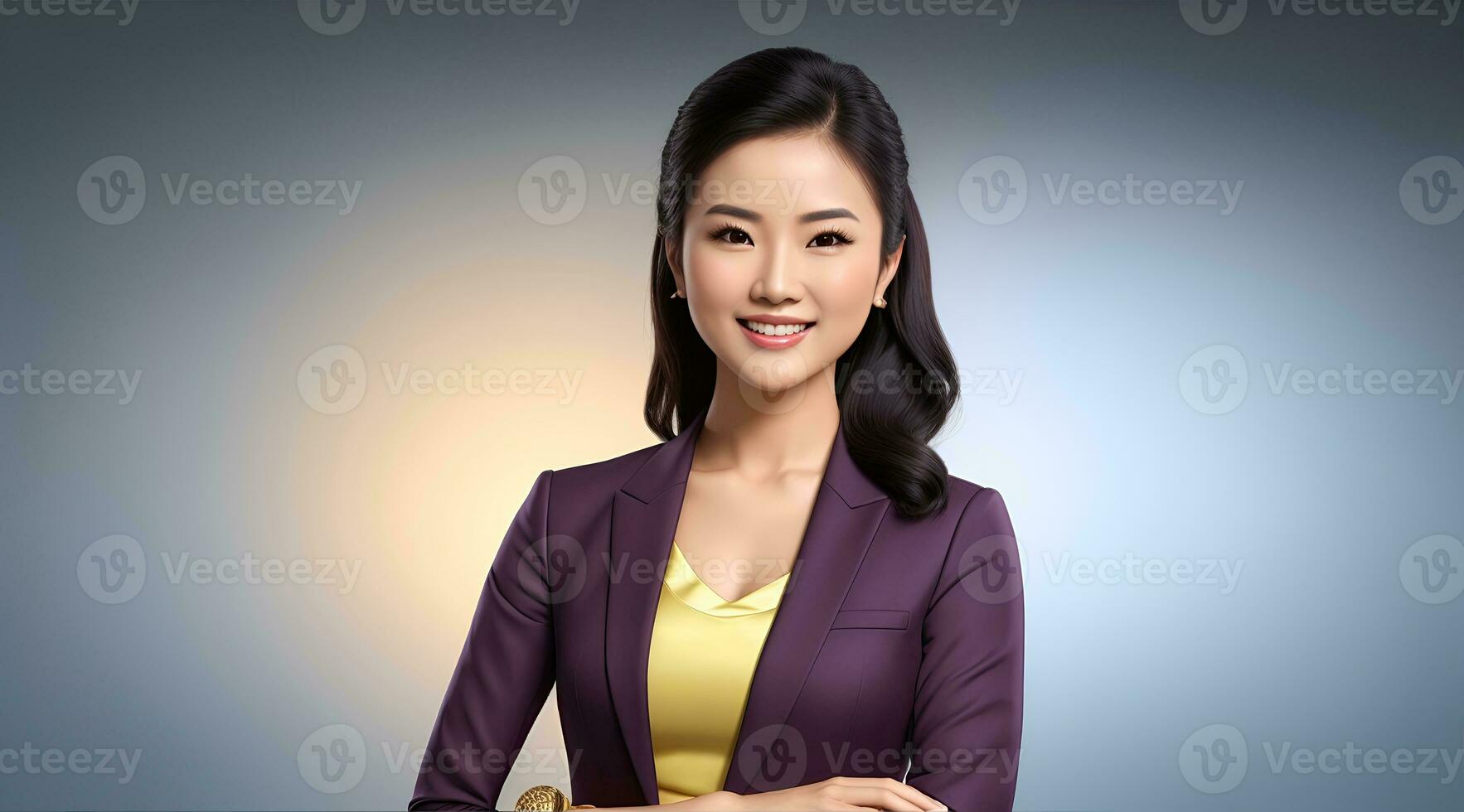 a photo of a tv news female presenter on a popular channel. live stream broadcast on television. AI Generative