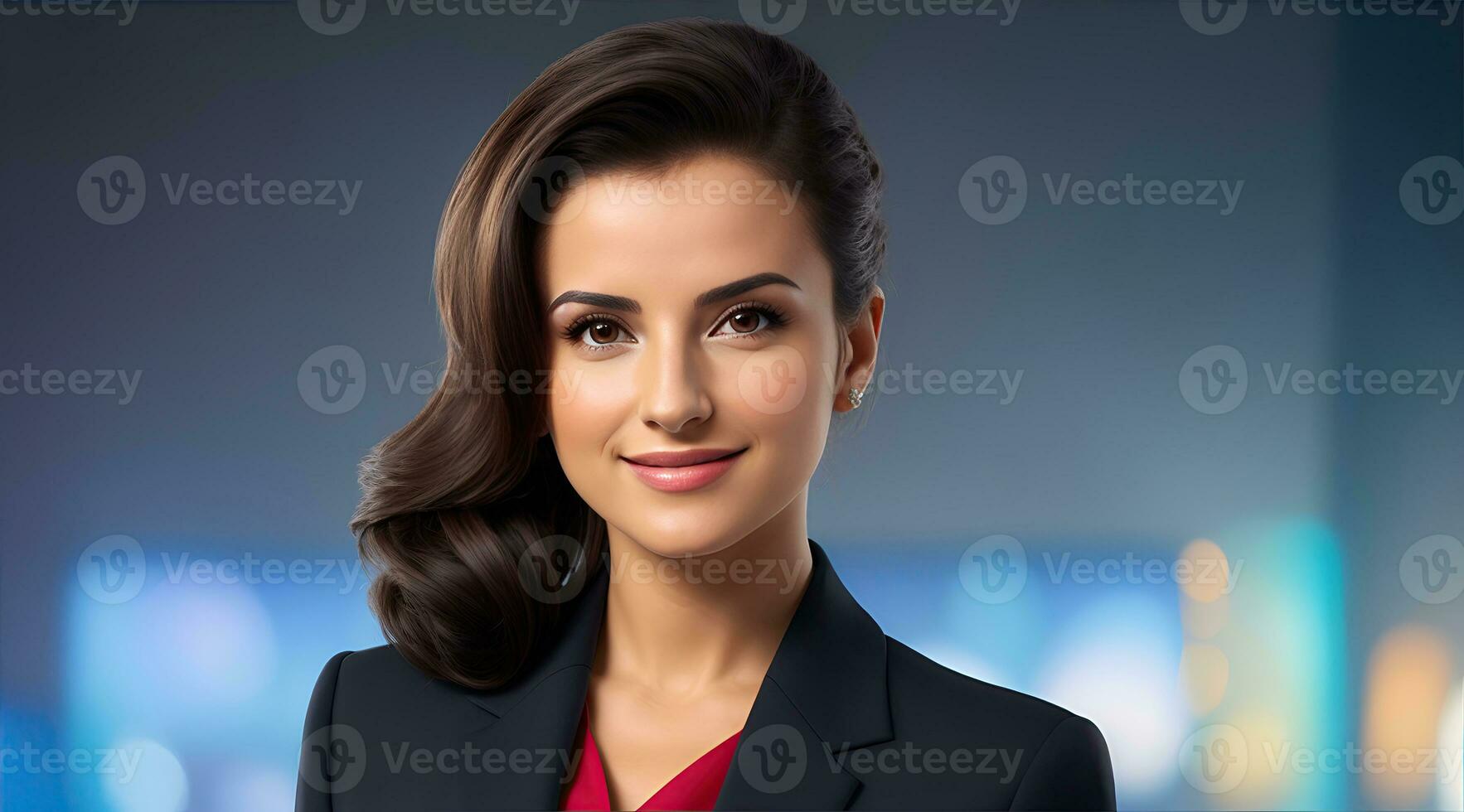 a photo of a tv news female presenter on a popular channel. live stream broadcast on television. AI Generative