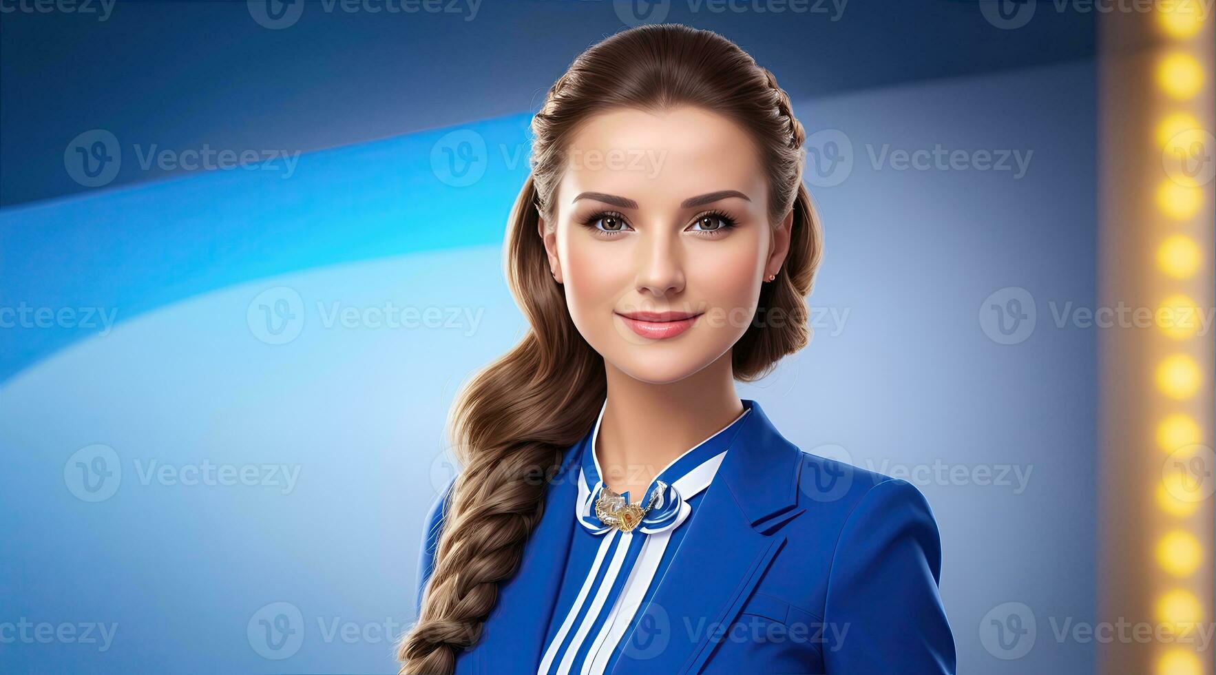 AI Generative, , a photo of a tv news female presenter on a popular channel. live stream broadcast on television. AI Generative