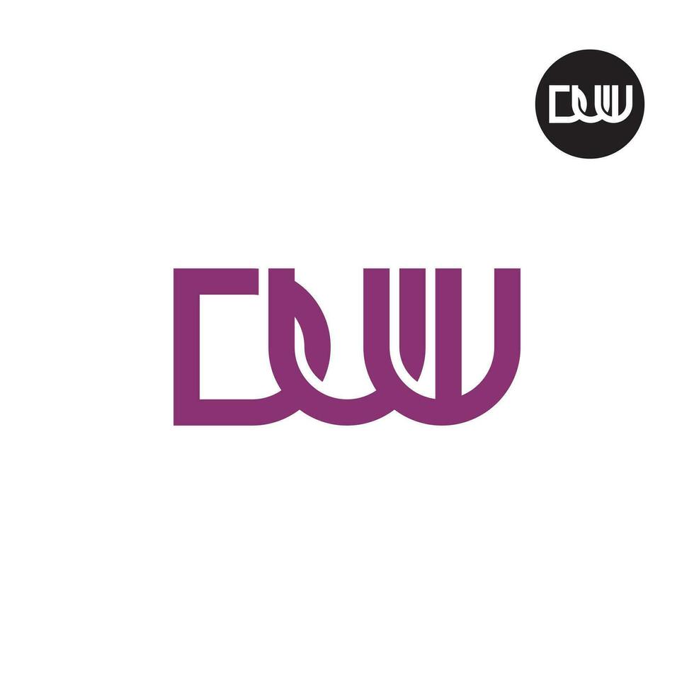 Letter DUW Monogram Logo Design vector