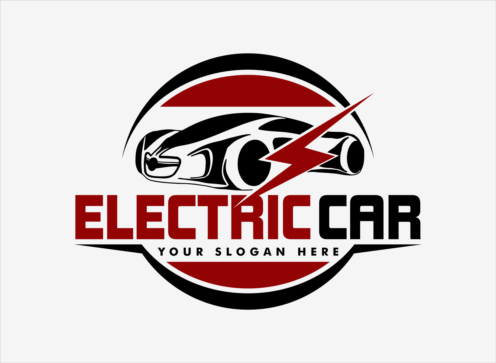 futuristic modern electric car logo, environmentally friendly vehicle