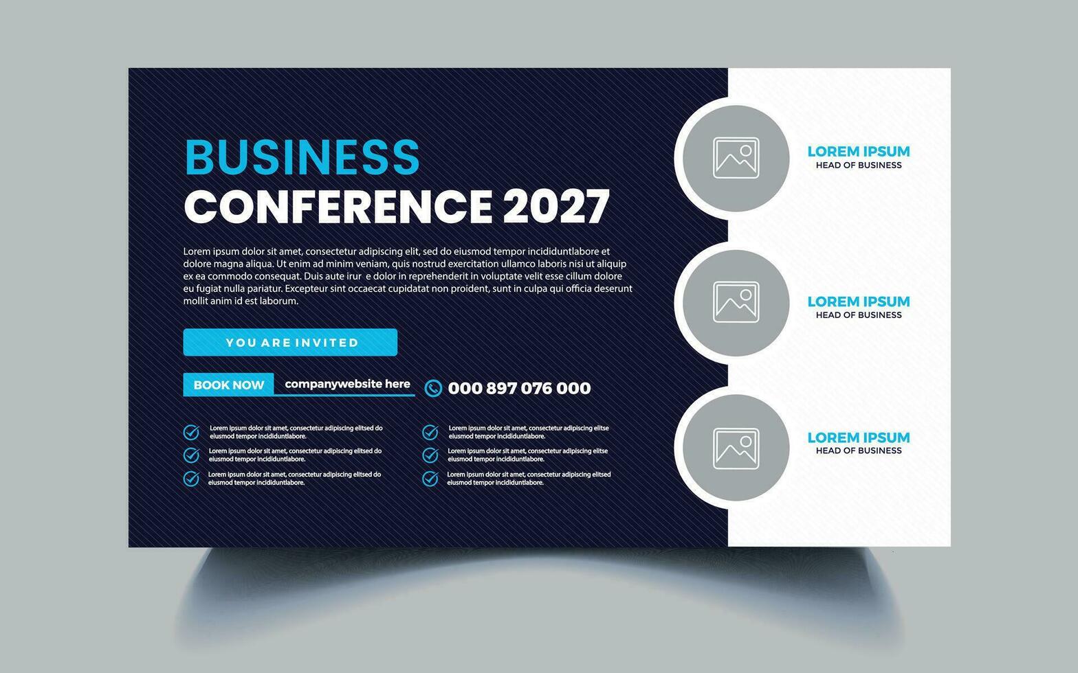 Live webinar online marketing business conference web banner and cover template design Free Vector