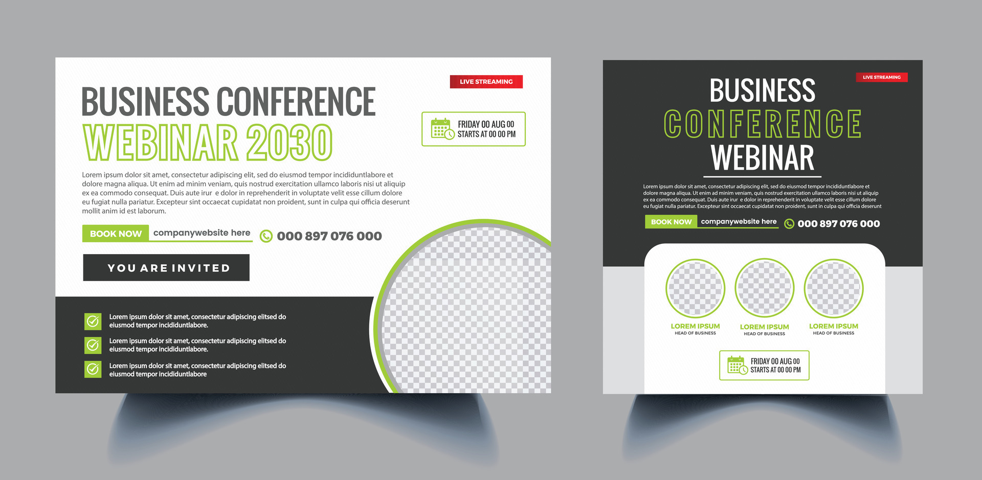 Online corporate business webinar conference horizontal web banner