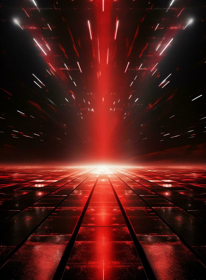 Ai generative Backdrop With Illumination Of Red Spotlights For Flyers realistic image ultra hd high design photo