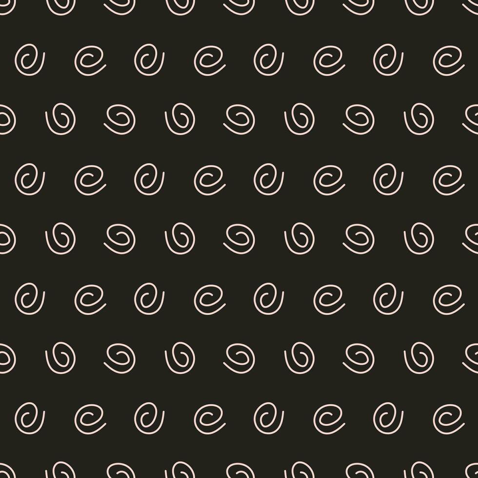 Seamless geometric pattern. Art deco style with white spirals. Vector background with hand drawn spirals