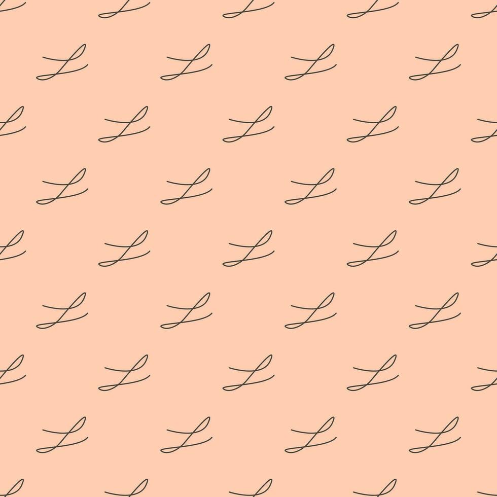 Seamless geometric pattern with hand drawn symbols on pink background. Vector print for fabric background, textile