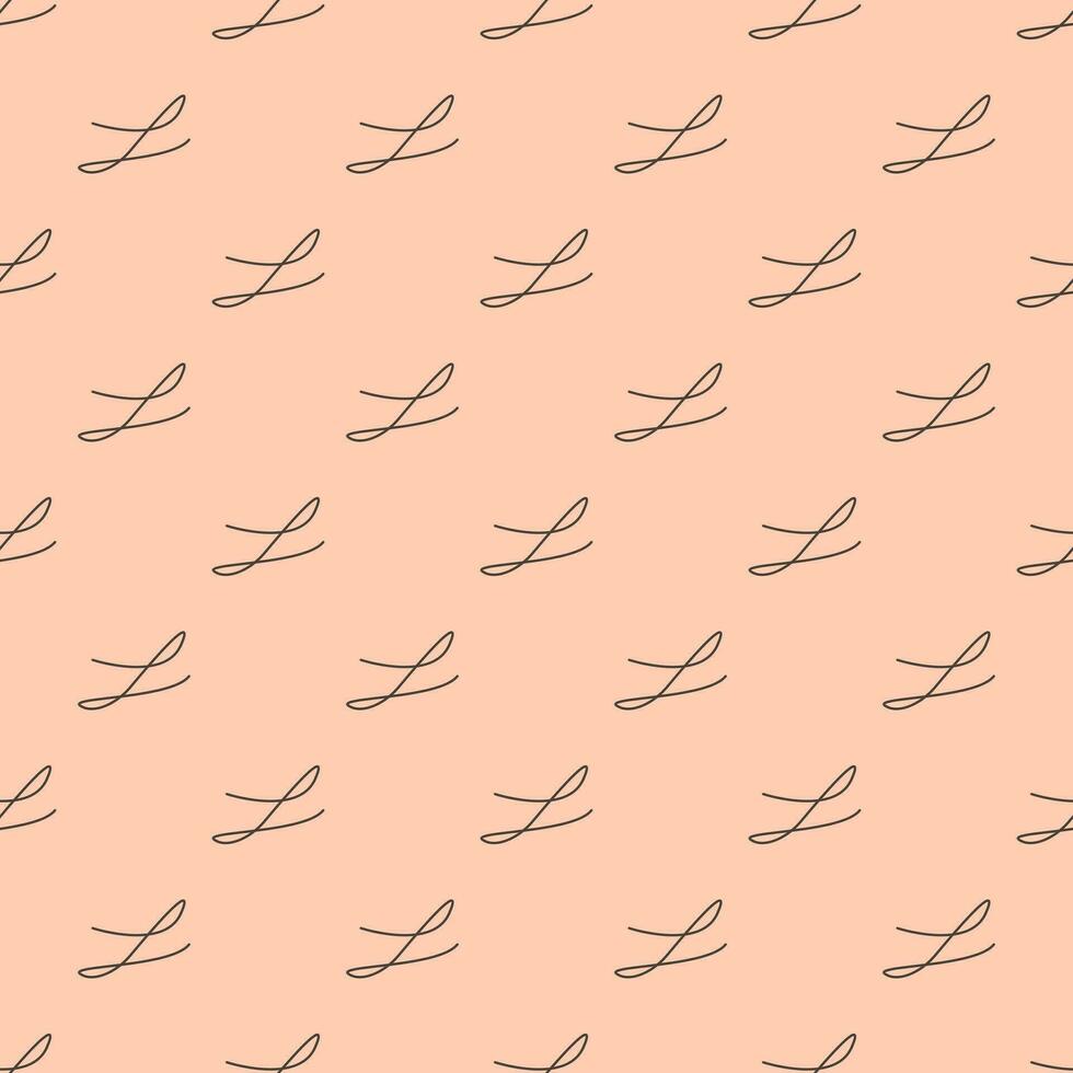 Seamless geometric pattern with hand drawn symbols on pink background. Vector print for fabric background, textile