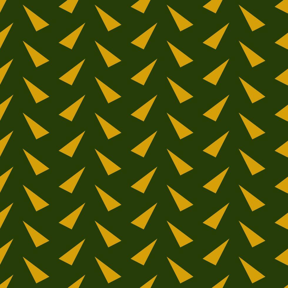 Seamless geometric pattern in art deco style with golden elements on green background. Vector print for fabric background