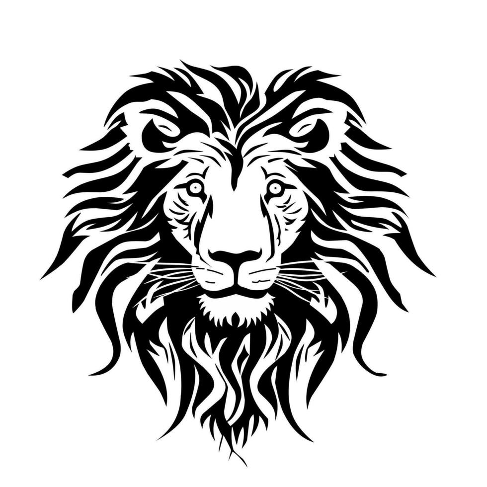 león negro y blanco ilustración diseño en un blanco antecedentes vector