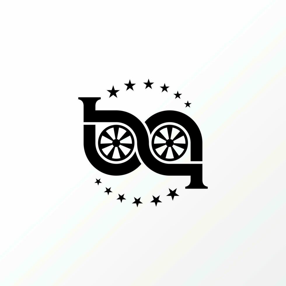 Logo design graphic concept creative abstract premium vector stock sign letter initial BP lowercase font connected fan. Related to monogram typography
