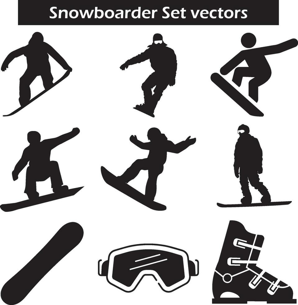 snowboarder conjunto vectores