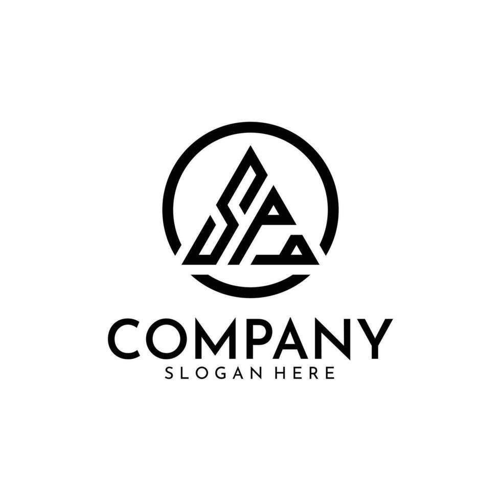 Triangle SPA letter logo vector. Simple, minimal and modern. Suitable for any industrial business. vector