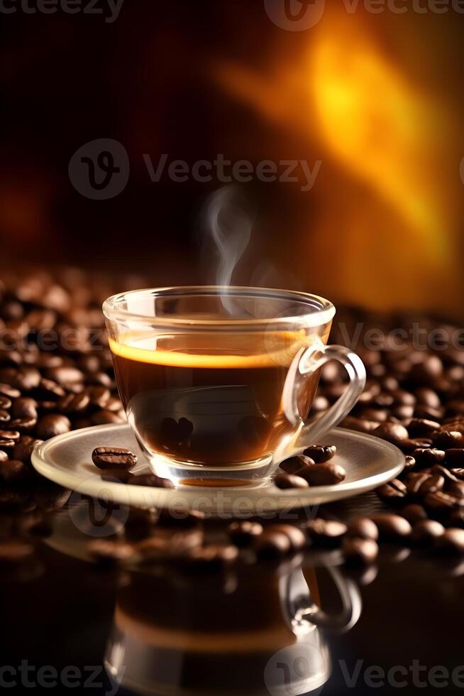 a cup of aroma coffee photo