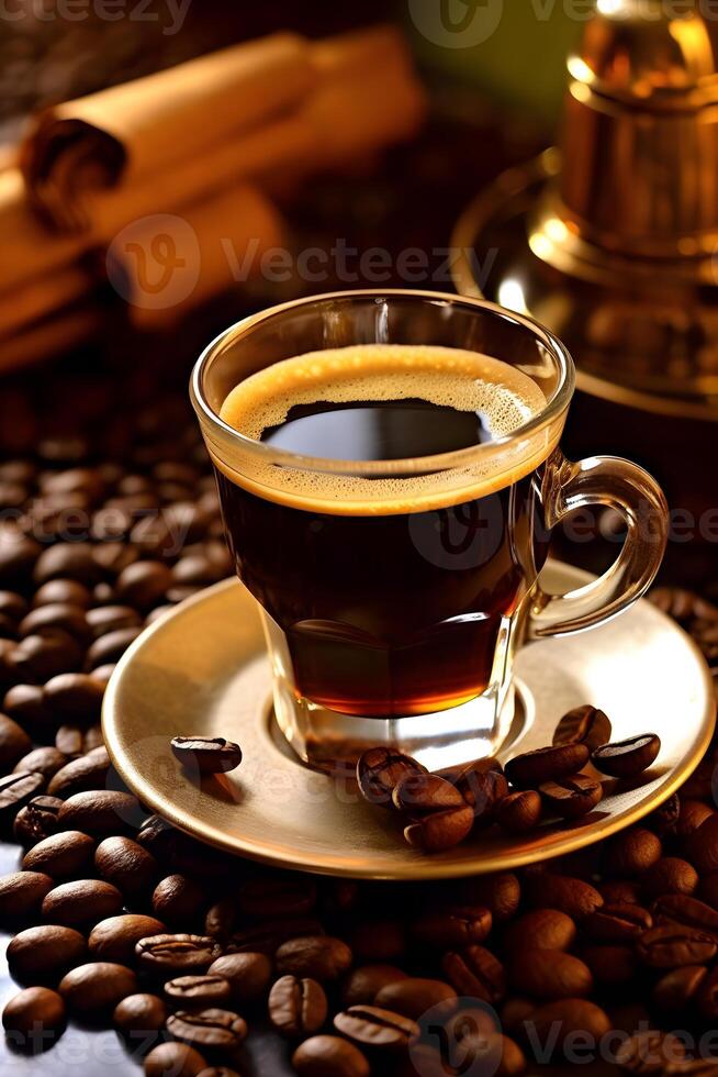 a cup of aroma coffee photo