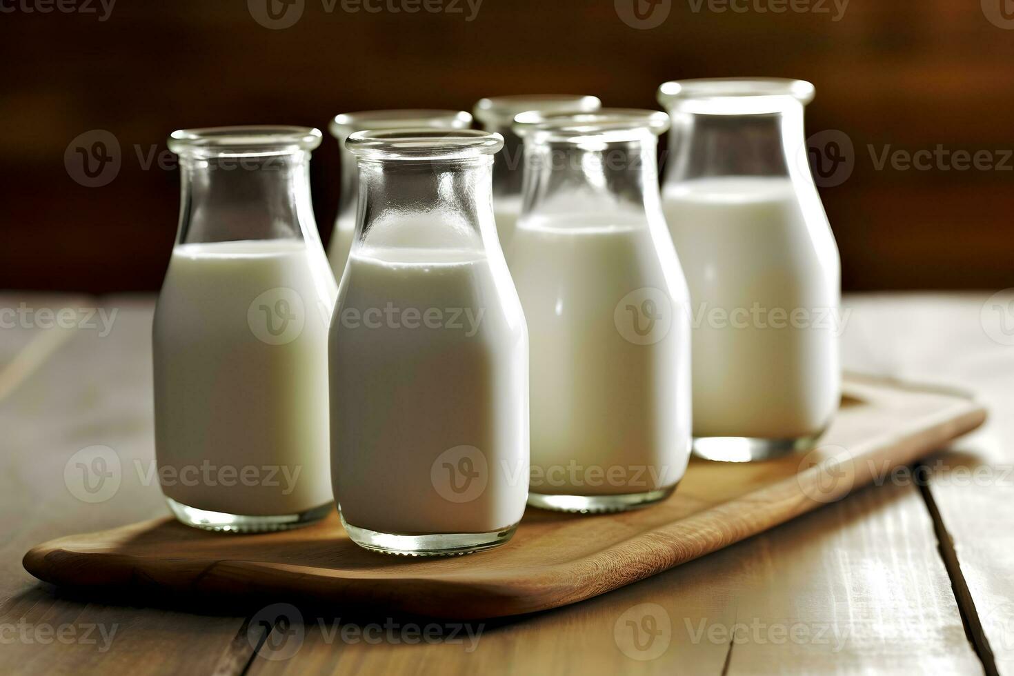 bottles of milk AI generated photo