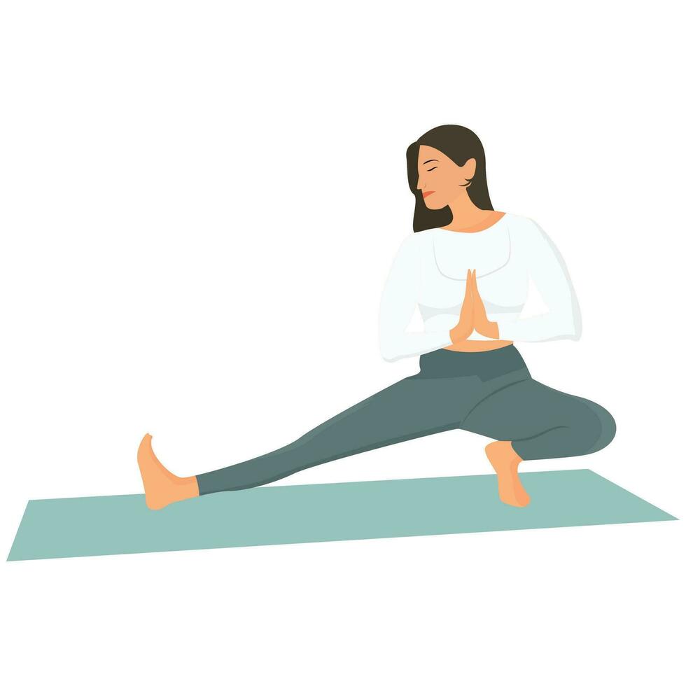 Skandasana Yoga pose by girl vector