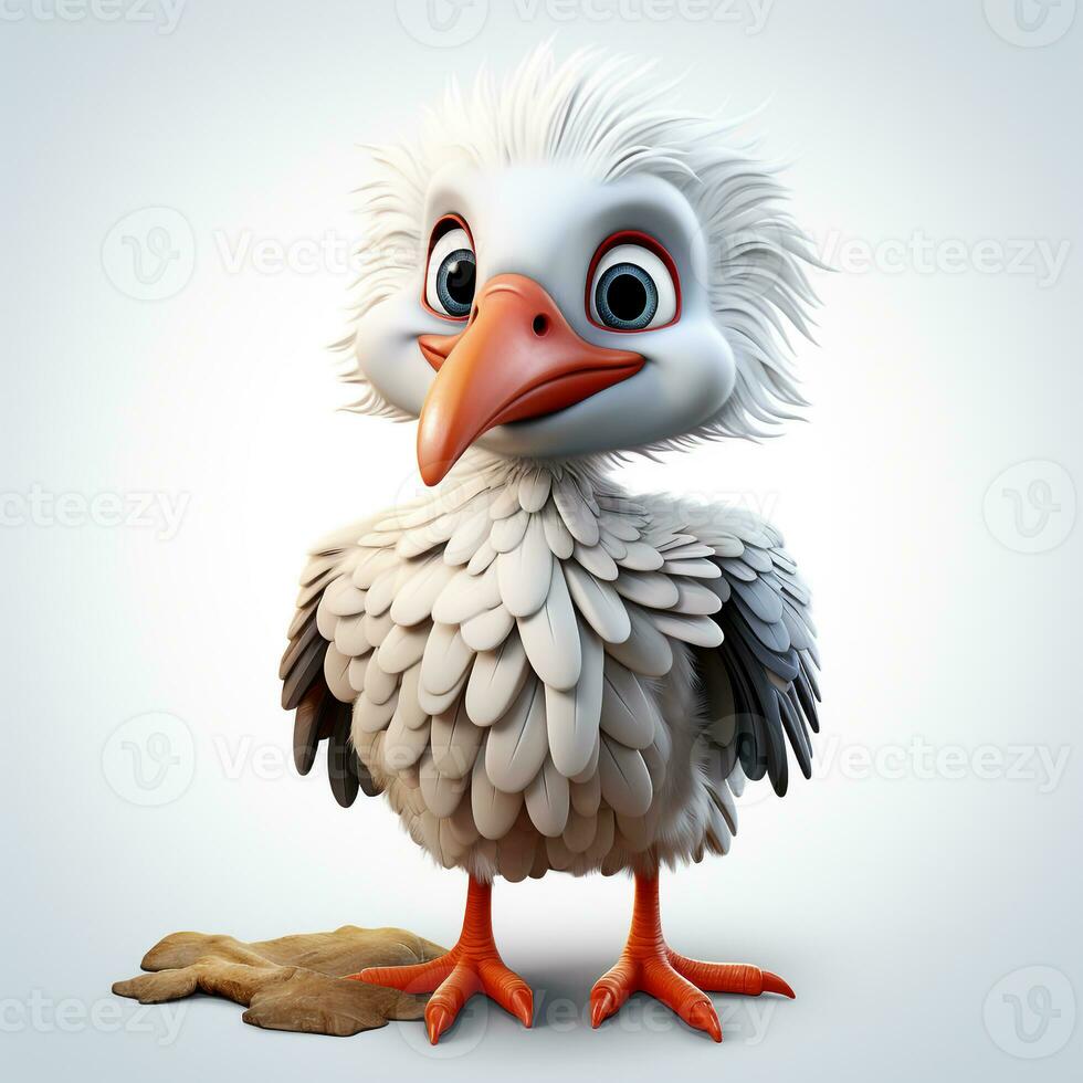 3d cartoon cute vulture ai photo