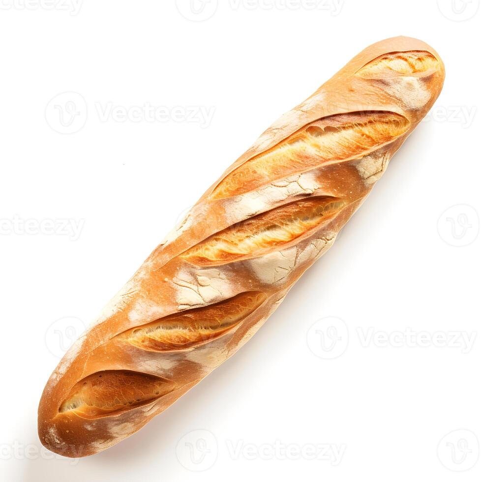 delicious baguette France, white background photo