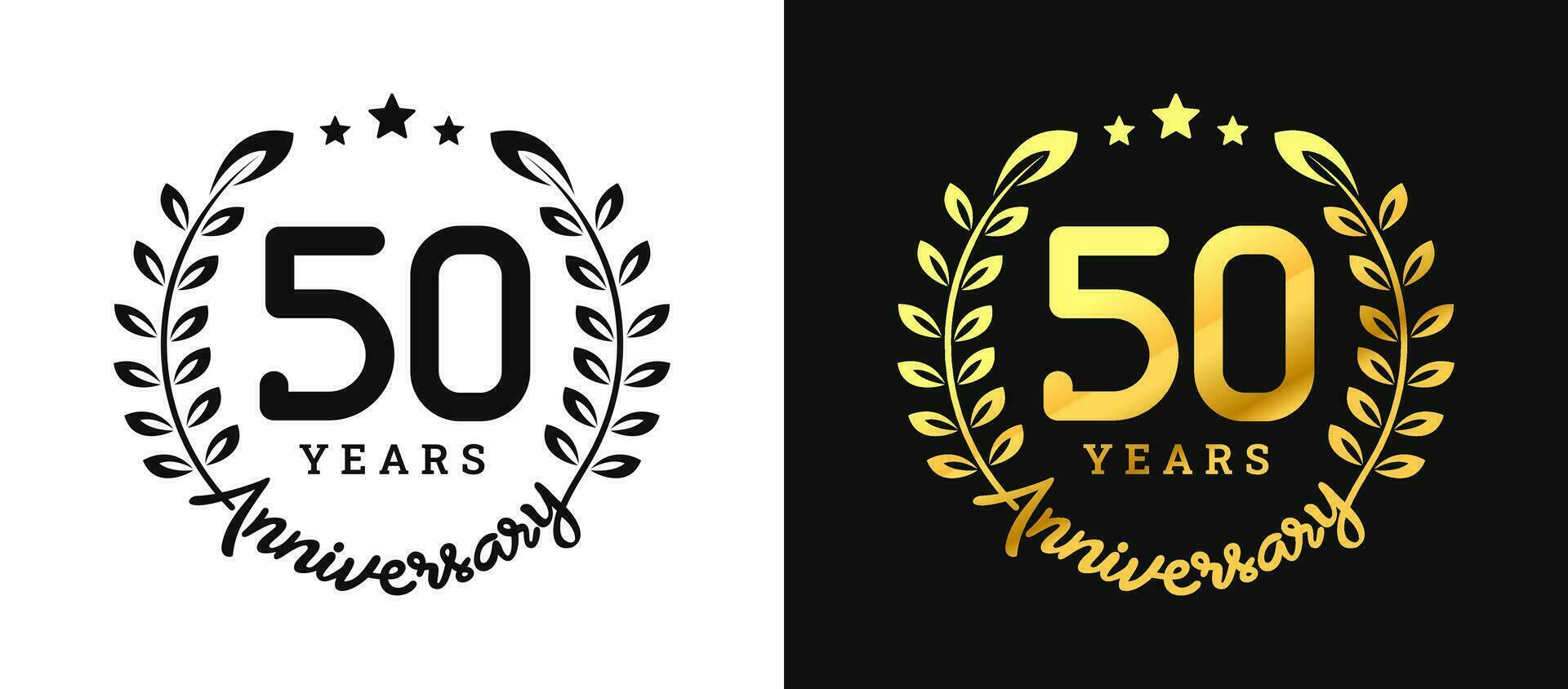 Anniversary 50 gold numbers. Minimalist design template, modern, elegant celebrating anniversary event. label, vector, sign, illustration, banner, symbol, icon, design, sticker, tag, badge, element vector