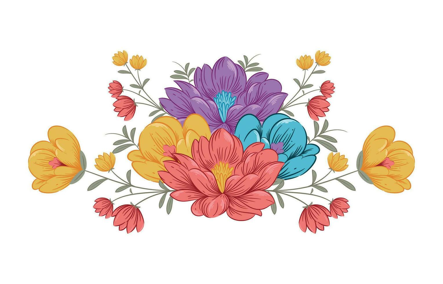 conjunto de flor sucursales. antecedentes ilustración de flores, verde hojas. Boda concepto con flores flor póster, invitar. vector arreglo para saludo tarjeta o invitación diseño