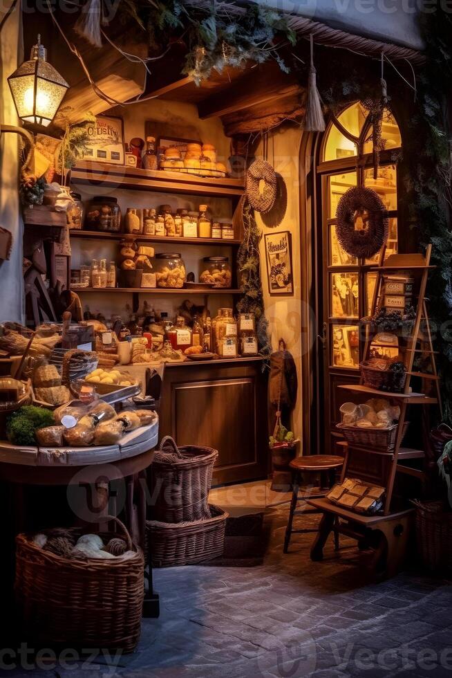 Bakery Pastry Shop warm atmosphere in the morning photo