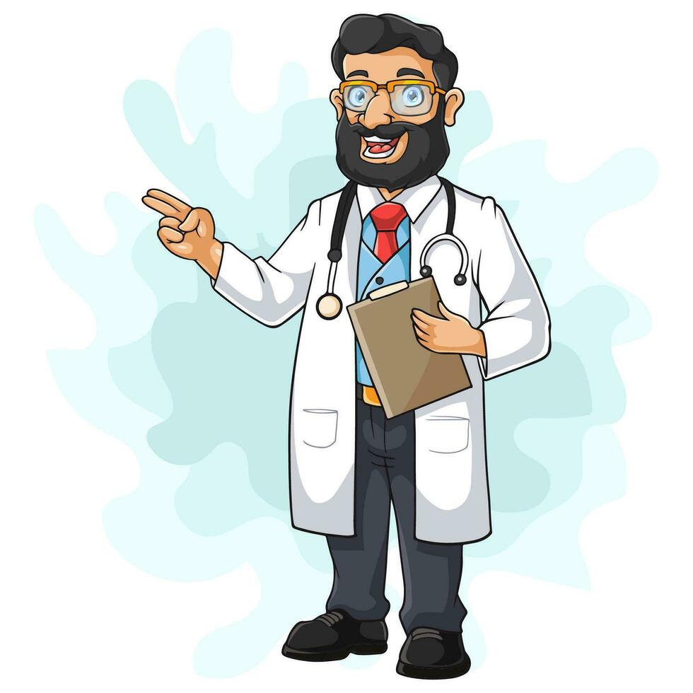 Cartoon doctor isolated on white background vector