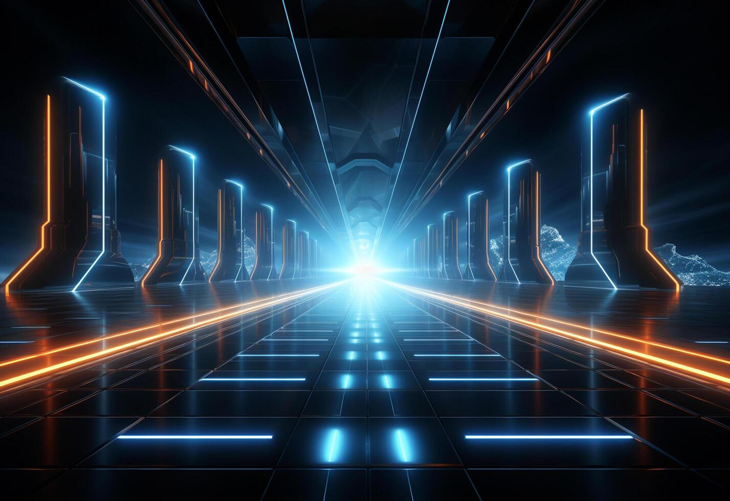 Neon illuminated futuristic backdrop realistic image, ultra hd, high design very detailed photo