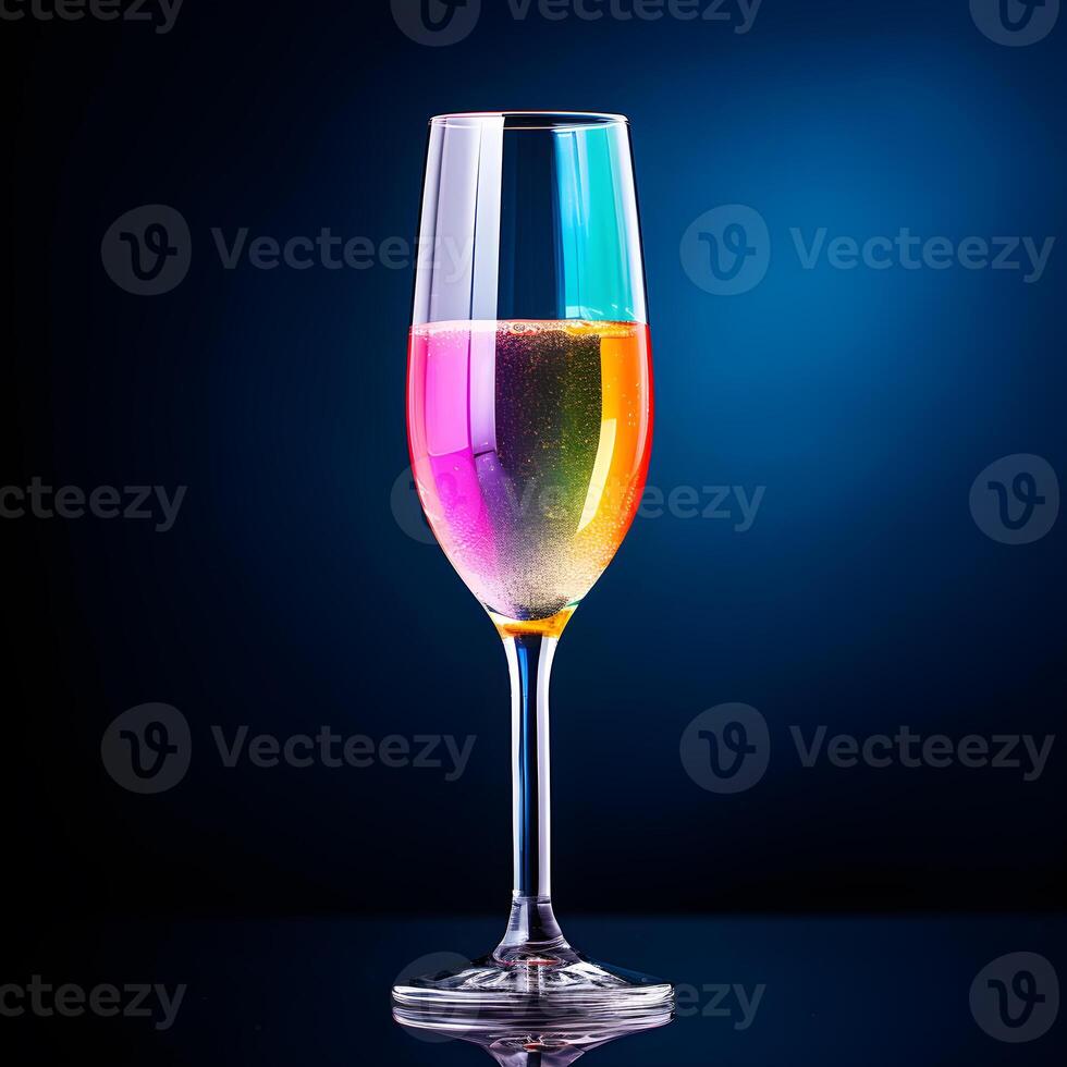 glass of champagne colorful minimalism photo